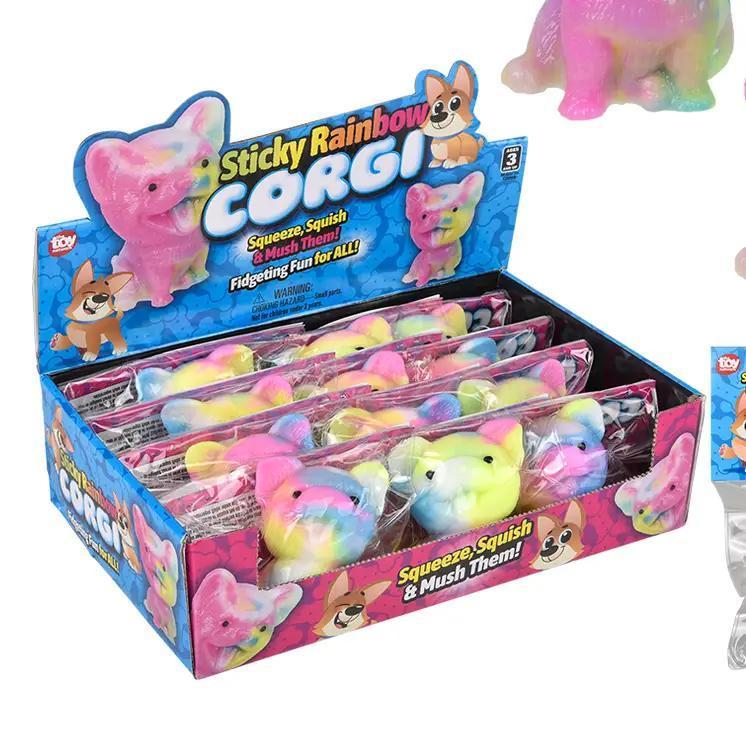 2.75" STICKY RAINBOW CORGI
