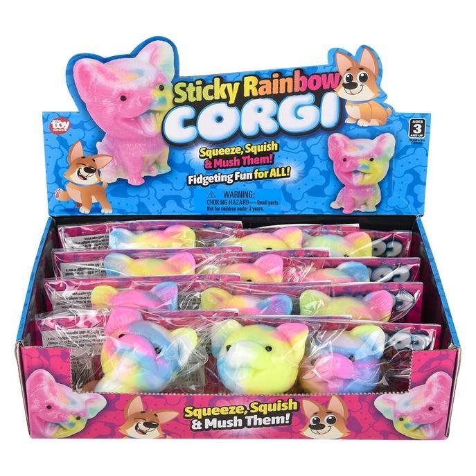 2.75" STICKY RAINBOW CORGI