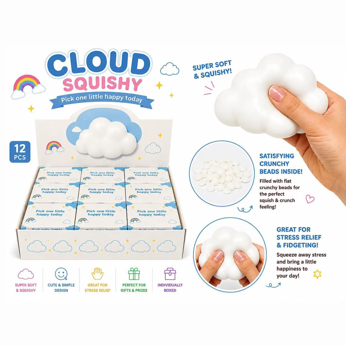 Plain White Cloud Crunchy Squishy